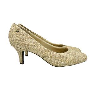Life Stride Heels Womens Size 10 Wide Beige Brown Parigi Soft Pump Slip On